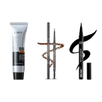 The krux Kit: Men's BB Cream, Brow Pencil and Waterproof Eyeliner side by side